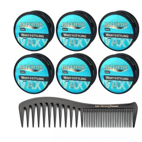 Bonhair Bubble Waxy Styling Wax 6 stuks + Gratis Styling Comb