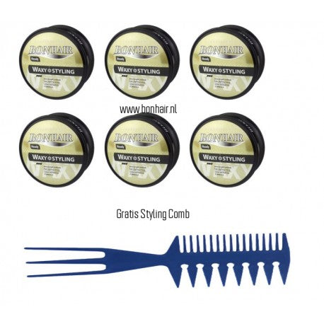 Bonhair Heady Wax Styling Wax 6 stuks + Gratis Styling Comb